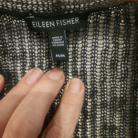 Eileen Fisher Linen Blend Knit Open Cardigan - Picture 4 of 6